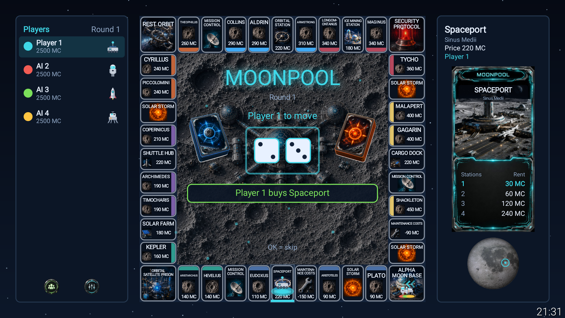 Moonpool Gameplay & Active Turn